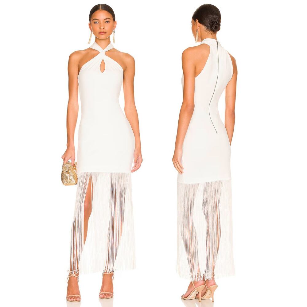 Alice + Olivia Steph Maxi Dress Halter Party Formal Bridal Wedding Graduation 4